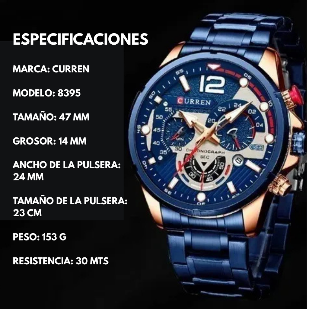 Reloj Curren 8395 – Elegancia y Resistencia en Cada Detalle ⌚