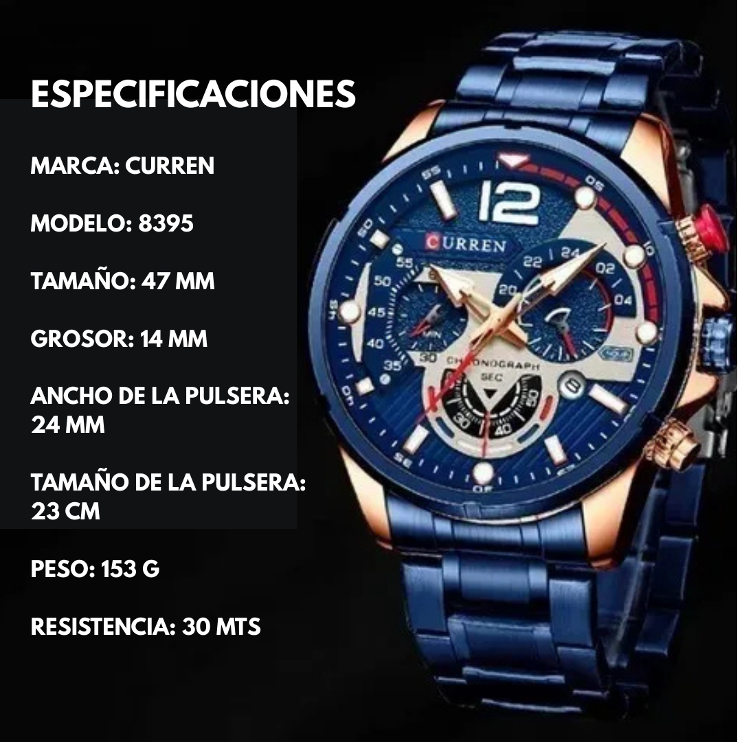 Reloj Curren 8395 – Elegancia y Resistencia en Cada Detalle ⌚